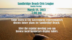 Sandbridge Beach Civic League Mtg March 18 2013